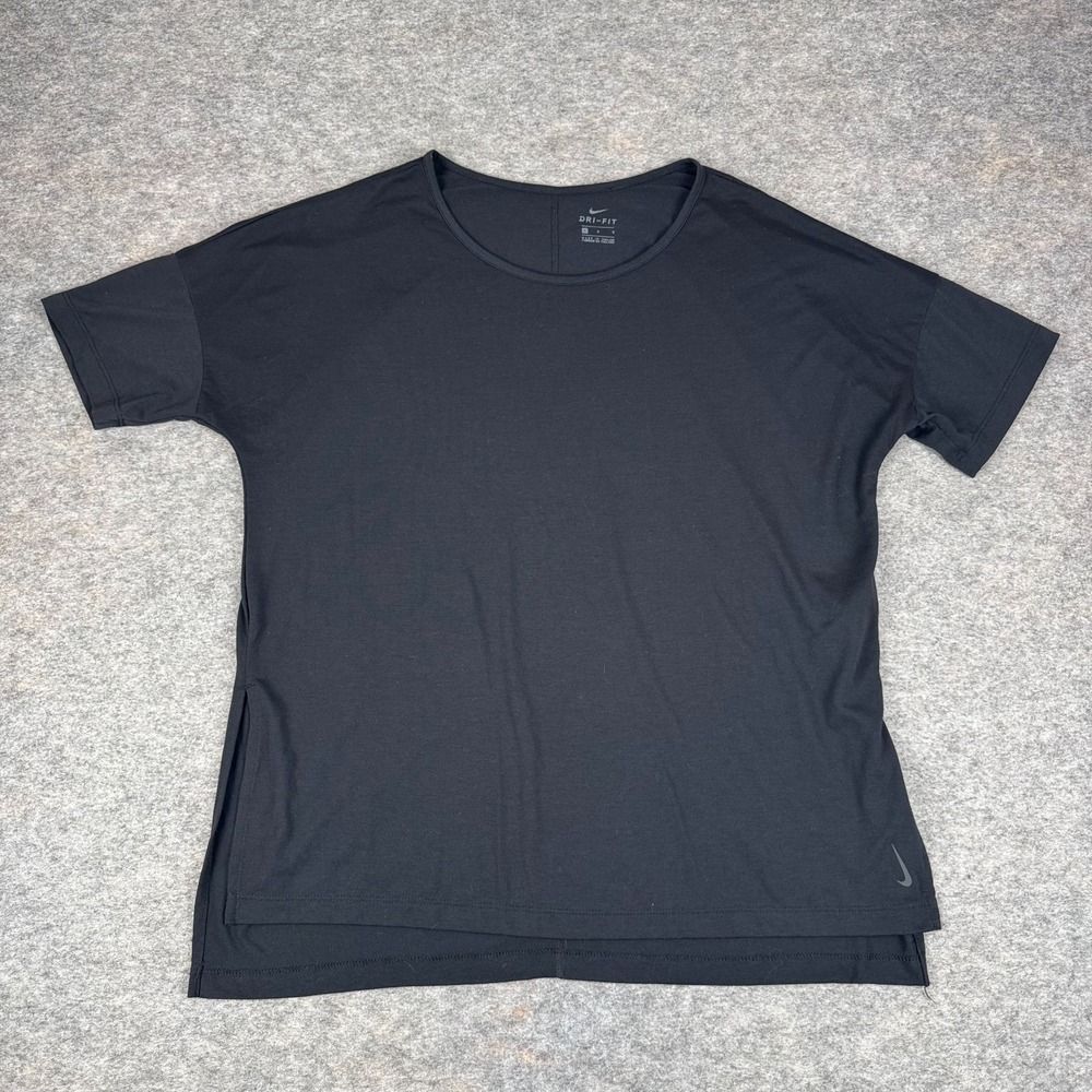 Nike Yoga Dri Fit Shirt Black Womens Large L